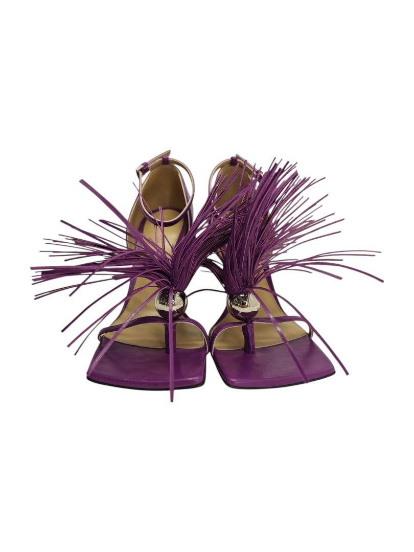 Bottega Veneta o1y0725 Leather Ankle Thong Strap Sandals in Mauve Size US 6 / IT 36 - 3 Thumbnail