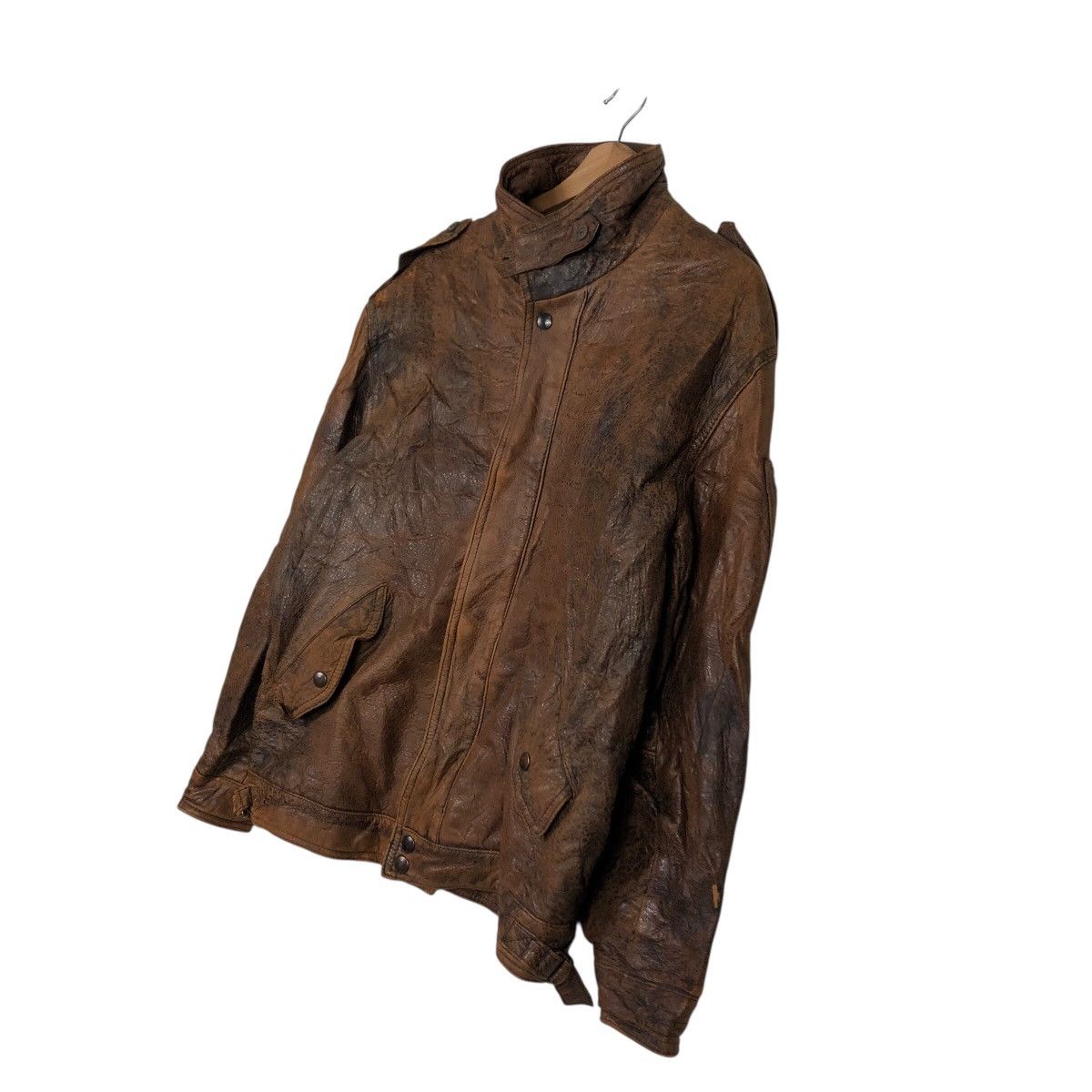 Japanese Brand 📌Vintage Fly Bomber Leather Jacket Freetime Issey Miyake Size US M / EU 48-50 / 2 - 3 Thumbnail