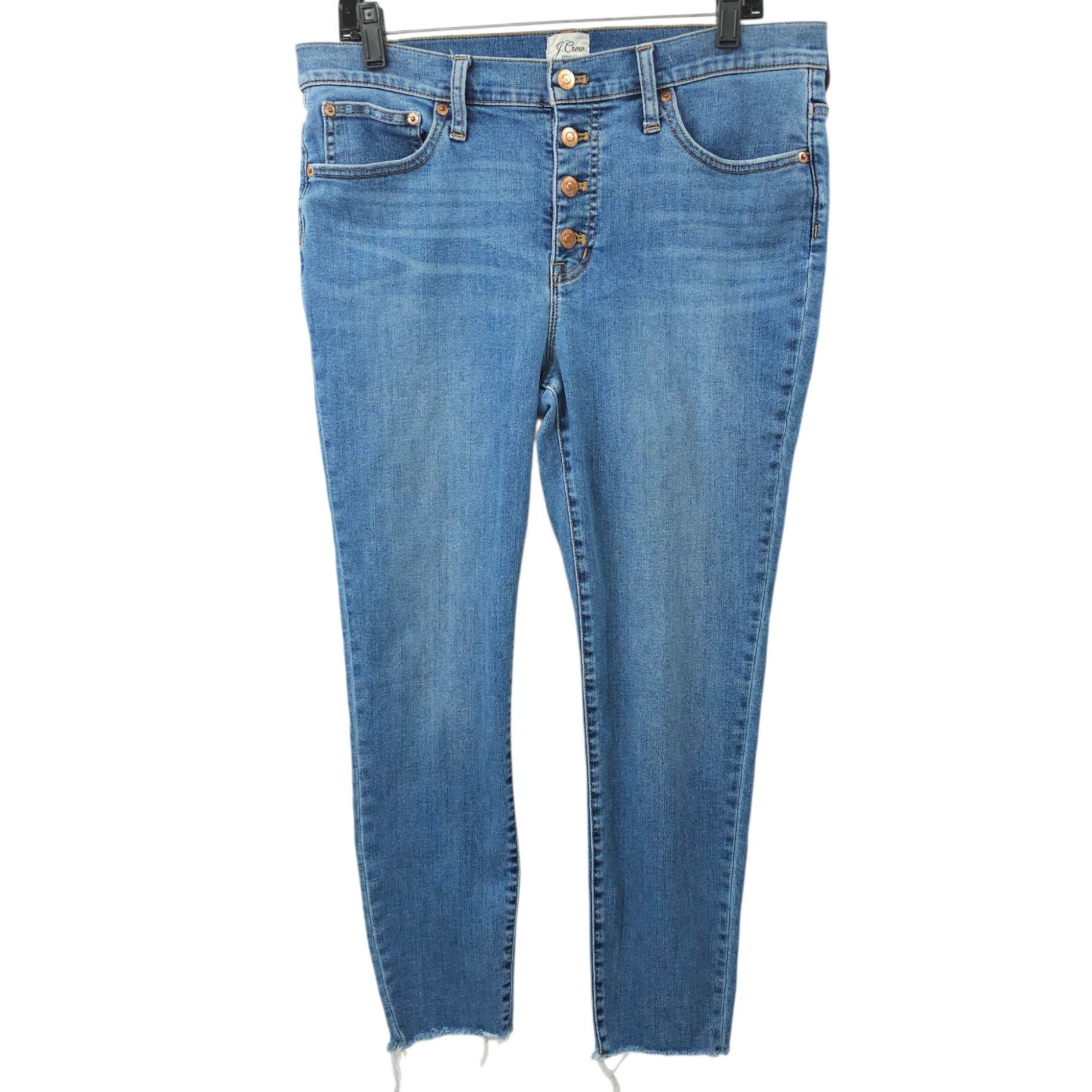 J.Crew J.Crew 9" Toothpick Jeans Womens 32 Button Front Mid Rise Size 24" / US 00 / IT 34 - 1 Thumbnail