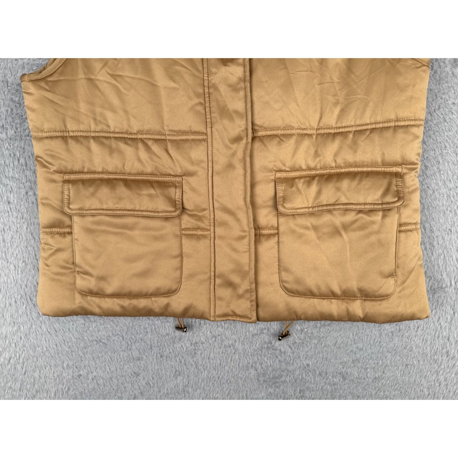 Jones New York Jones New York Vest Womens Petite Medium Beige Faux Fur Collar Pockets Polyester Size M / US 6-8 / IT 42-44 - 5 Thumbnail