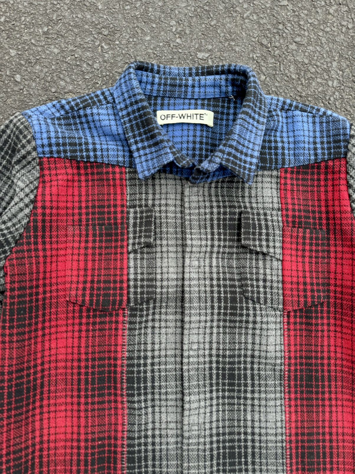 Off-White × Virgil Abloh Off White By Virgil Abloh Patchwork Flannel Jacket Size US L / EU 52-54 / 3 - 6 Thumbnail