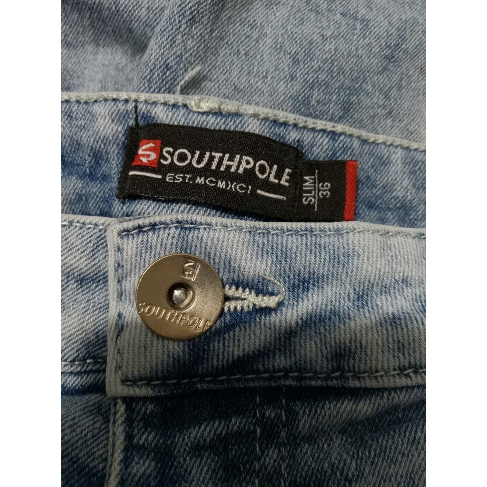 Southpole Vintage Southpole Shorts 36 Men's Blue Denim Jean Biker Slim Size US 36 / EU 52 - 5 Thumbnail