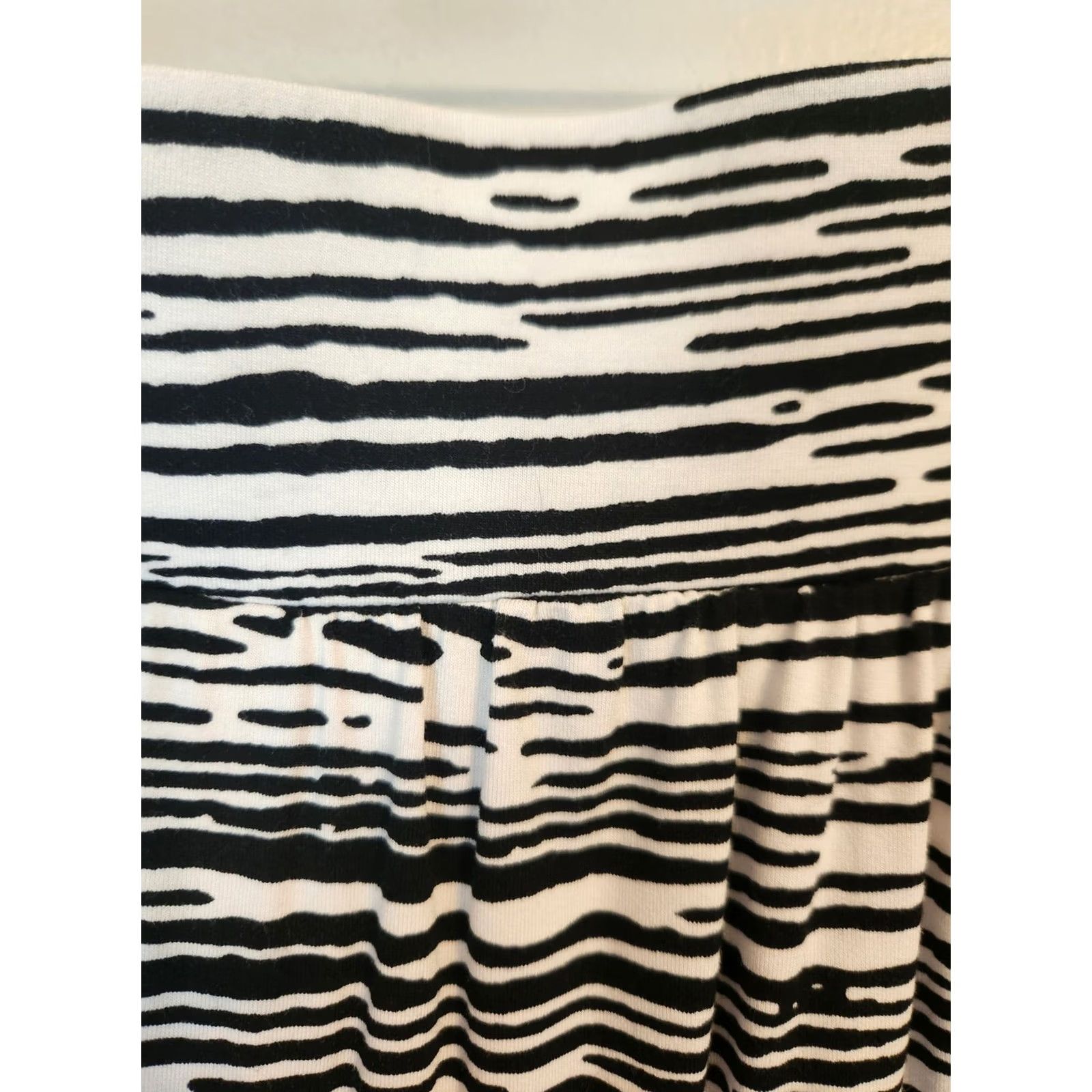 Vintage Lane Bryant Skirt Black White Zebra Print A Line Thick Elastic Waist 18 20 Women Size 40" / US 18 - 2 Thumbnail