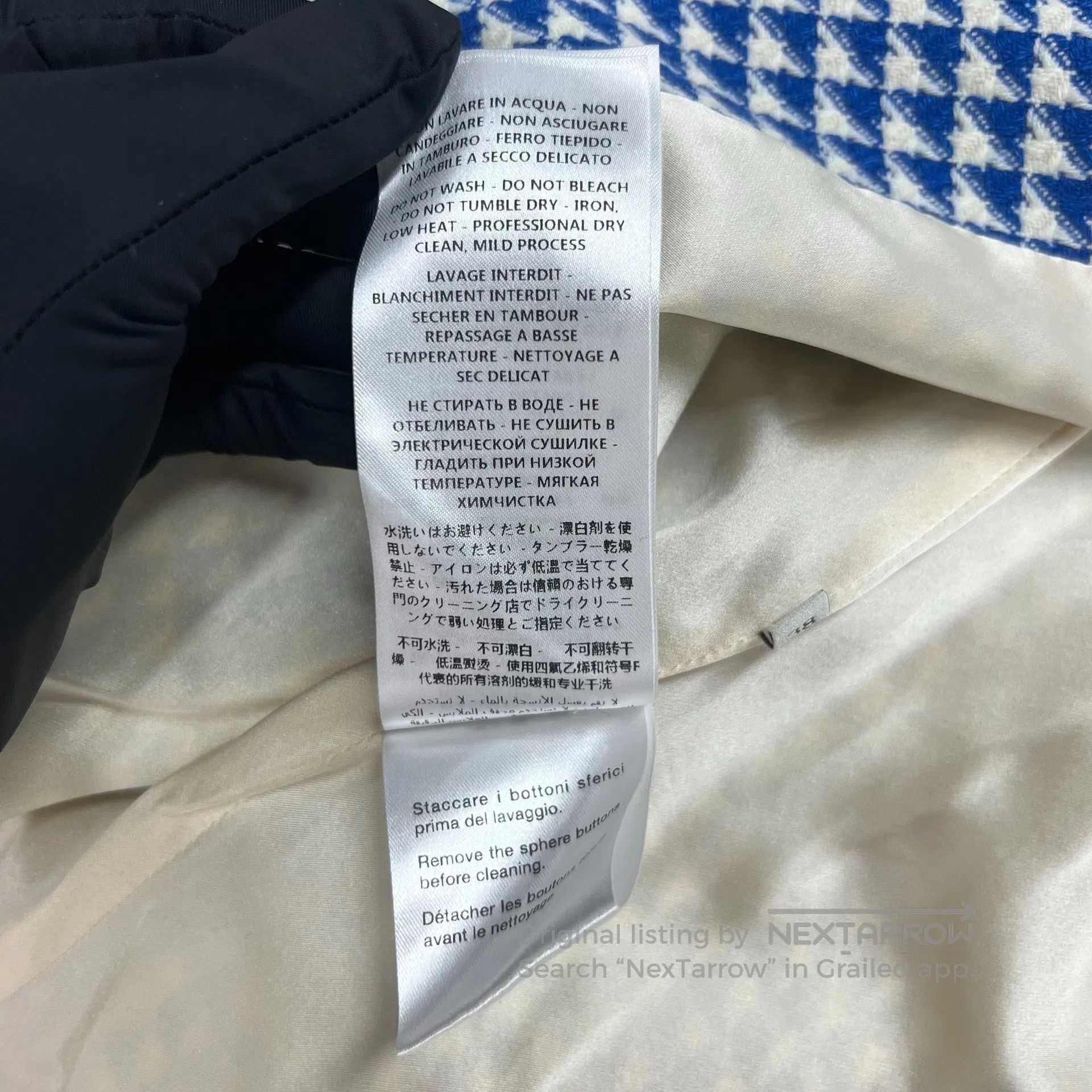 Gucci Guicci Pearl Button Blue and White Plaid Cardigan Jacket| Size XS / US 0-2 / IT 36-38 - 7 Thumbnail