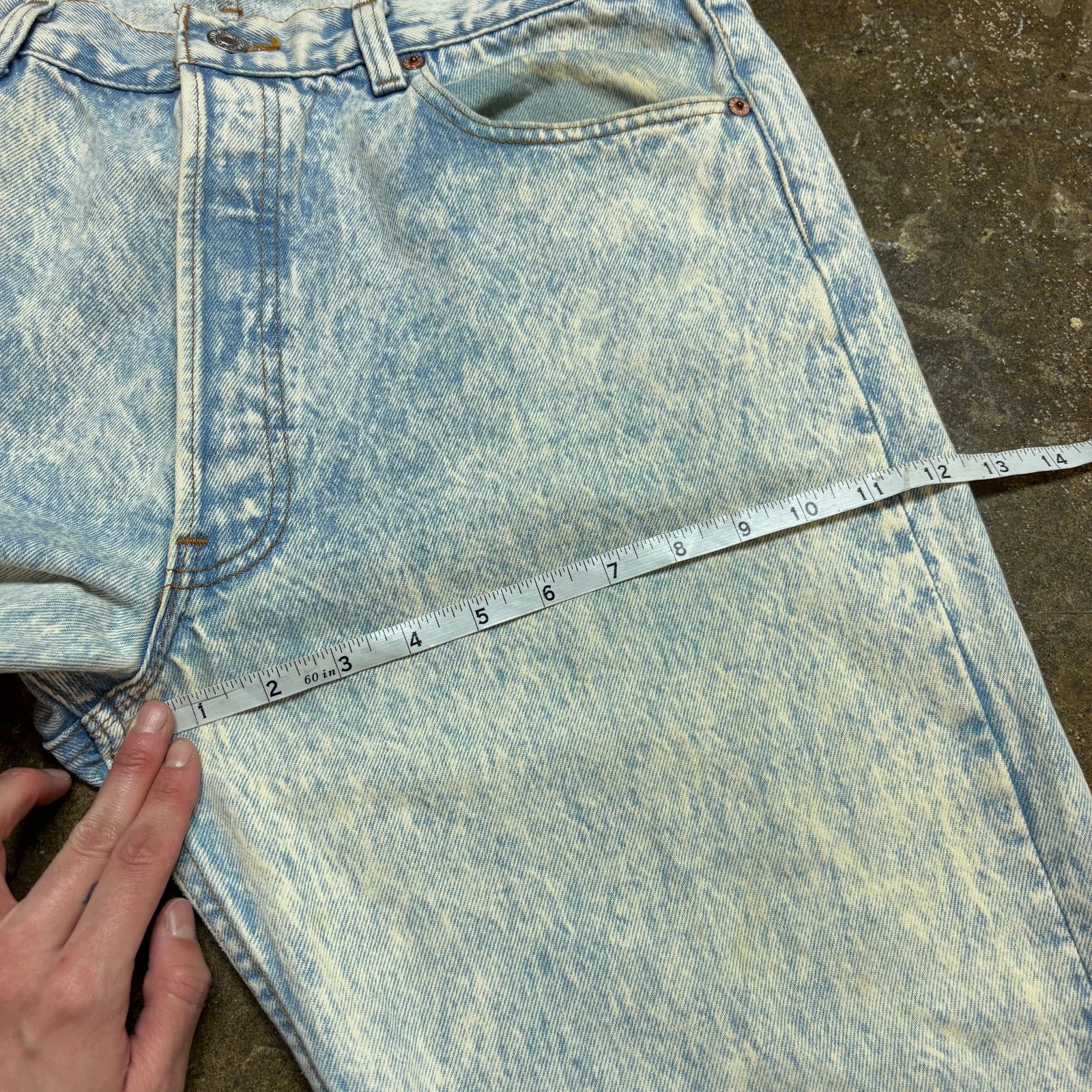 Levi's × Vintage VTG 80s Levi's 501 Straight Acid Wash Jeans 36x32 (34x27.5) Size US 34 / EU 50 - 8 Thumbnail