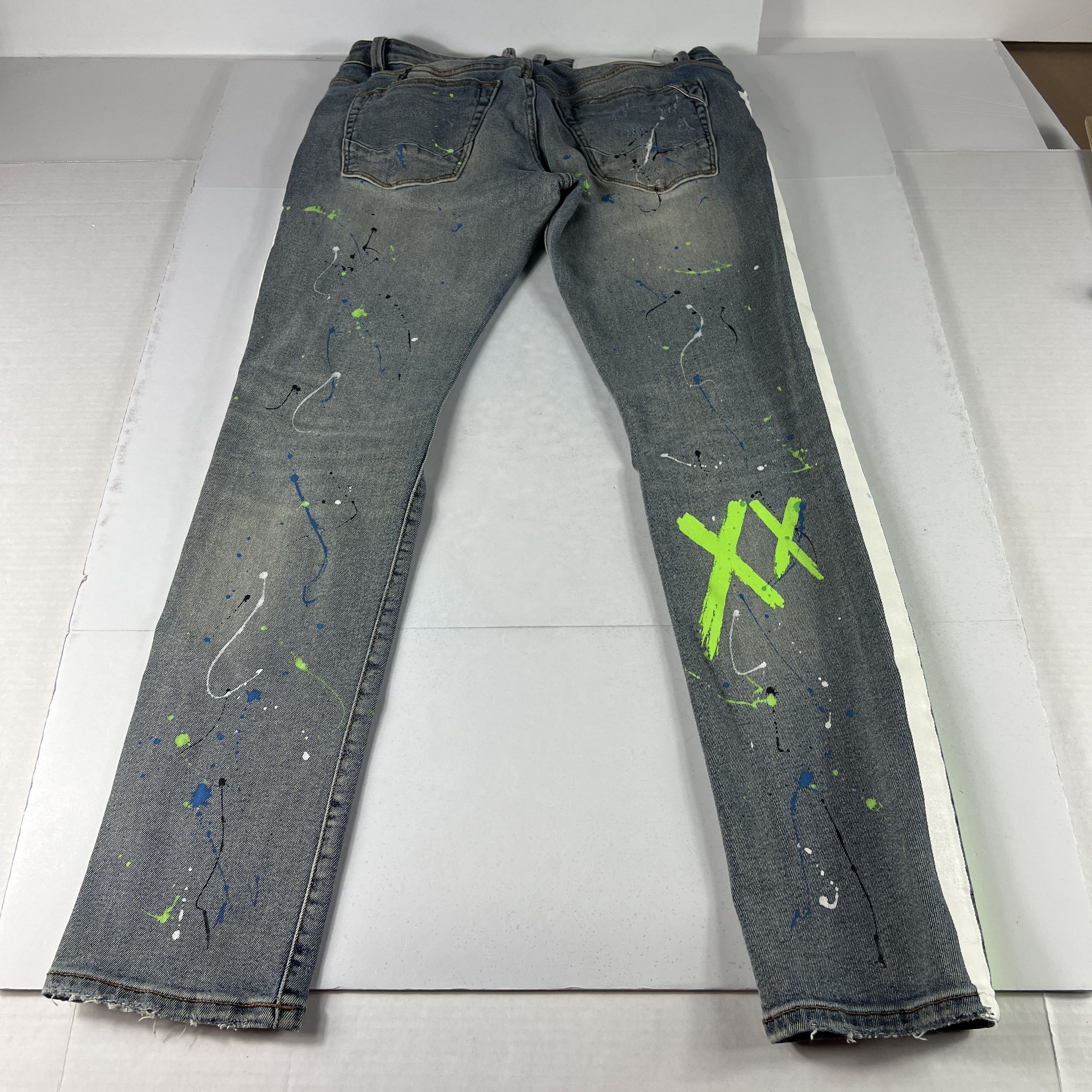 Cult Of Individuality Cult Of Individuality Jean Rocker Slim Paint Splatter Denim Size US 33 - 11 Thumbnail