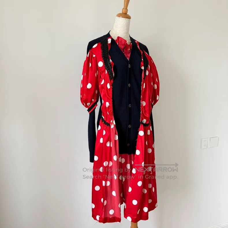 Comme des Garcons Comme Des Garcons Vintage Navy Blue and Red Polka Dot Knit Size S / US 4 / IT 40 - 5 Thumbnail