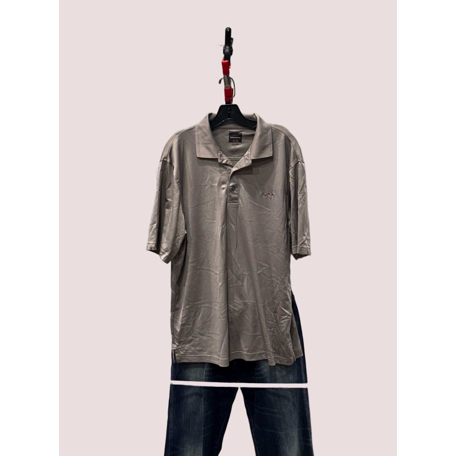 Vintage Greg Norman Gray polhy Play Dry SHORT SLEEVE POLO SHIRT Medium M Mens Size US M / EU 48-50 / 2 - 1 Thumbnail