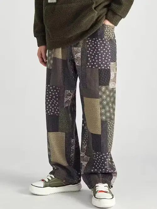 Vintage Japanese Style Bandana Patchwork Pants Size US 30 / EU 46 - 2 Thumbnail