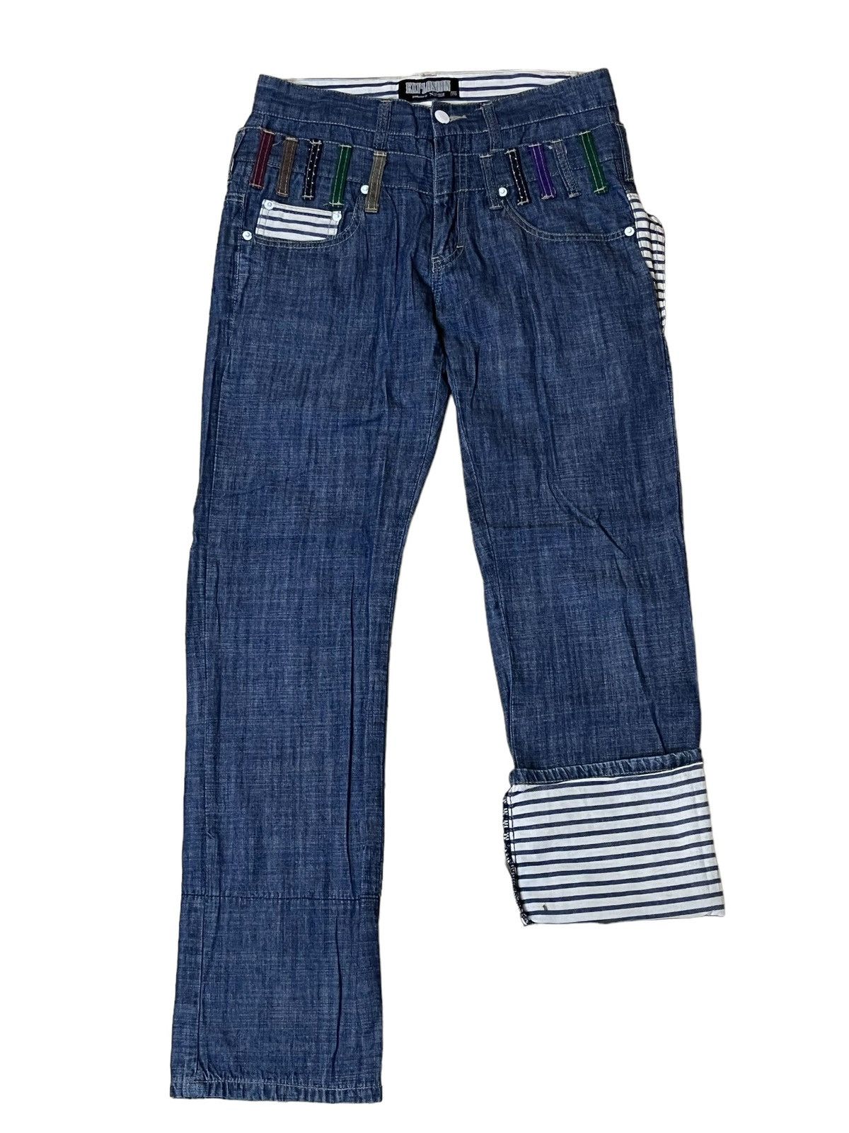 Japanese Brand SICK Y2K JAPANESE EXPLOSION BY NYLAUS DOUBLE WAIST JEANS Size US 30 / EU 46 - 2 Thumbnail