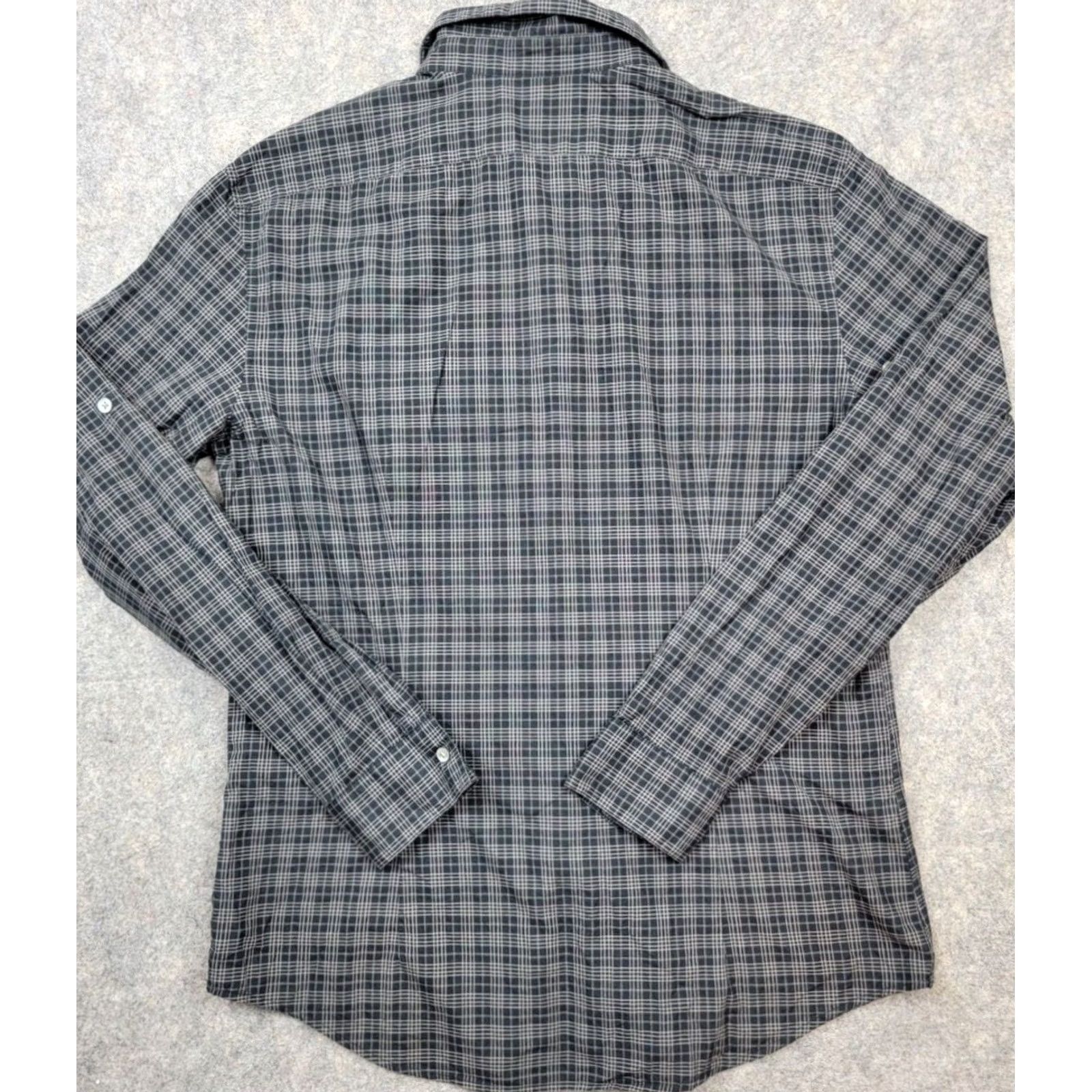 John Varvatos John Varvatos Shirt Mens Large Black Plaid Long Sleeve Button-Up Casual Size US L / EU 52-54 / 3 - 2 Thumbnail