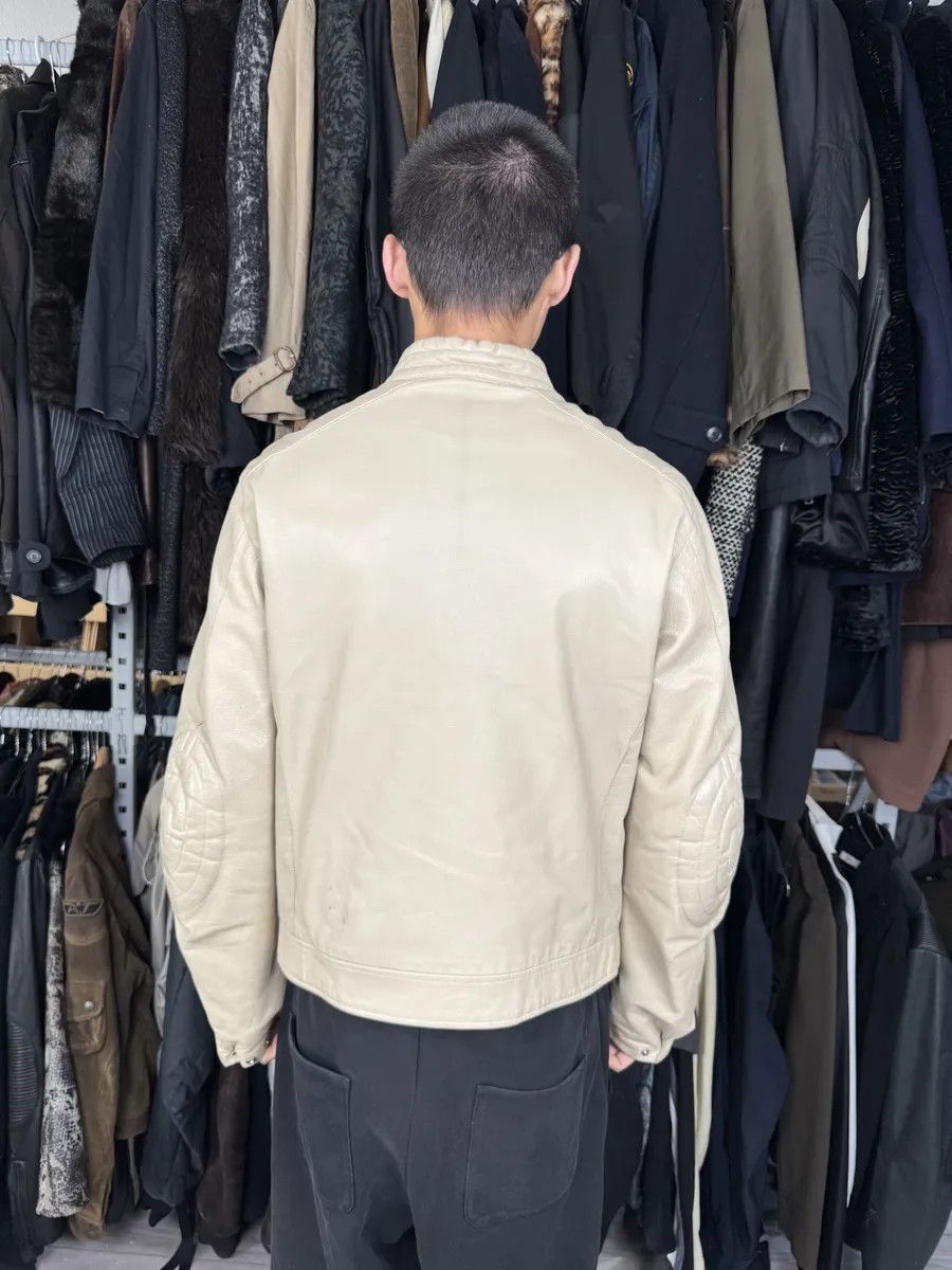 Prada SS2000 Prada Beige Padded Biker Leather Jacket Size US L / EU 52-54 / 3 - 3 Thumbnail
