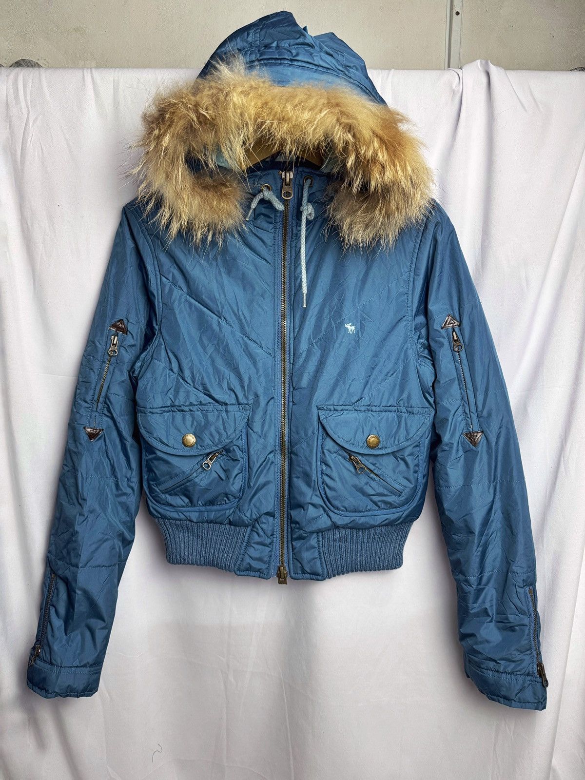 Le Grande Bleu (L.G.B.) Faux Fur Japanese Abercrombie Croped Jacket Bomber Hoodie Size US S / EU 44-46 / 1 - 1 Thumbnail