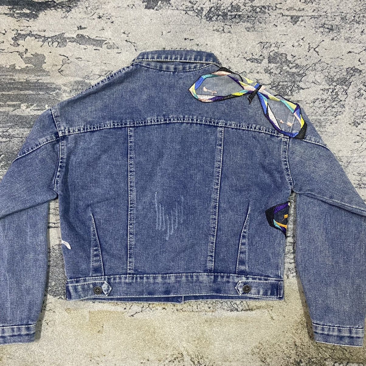 Sandro Gcw23🔥Sandro Butterfly PatchWork Light Washed Denim Jacket Size M / US 6-8 / IT 42-44 - 13 Thumbnail