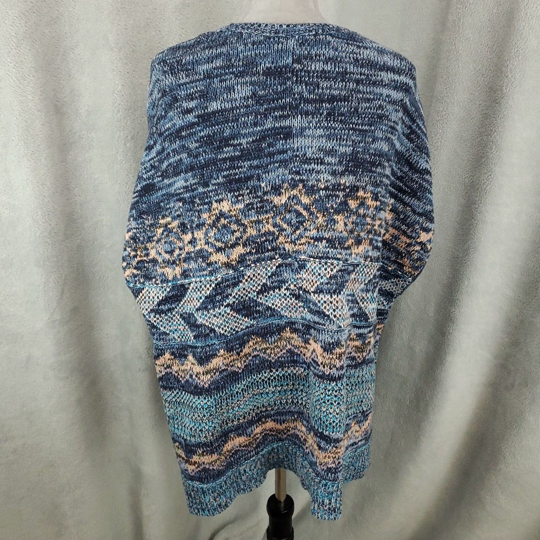 Coldwater Creek Coldwater Creek Sweater Women One Size Multicolor Geometric Knit Pullover Cap Sleeve Round Neck Womens Size ONE SIZE - 3 Thumbnail