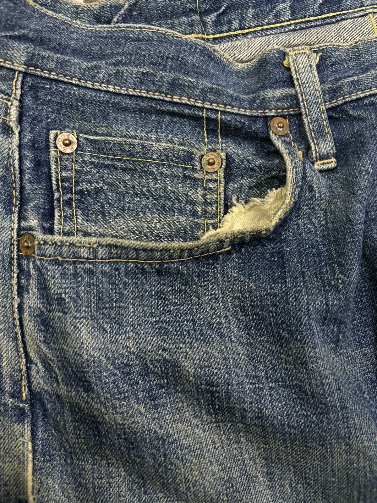 BARNS OUTFITTERS Vintage 90s Barns Japan Selvedge Mud Wash Loose Fit Jeans Size US 32 / EU 48 - 6 Thumbnail
