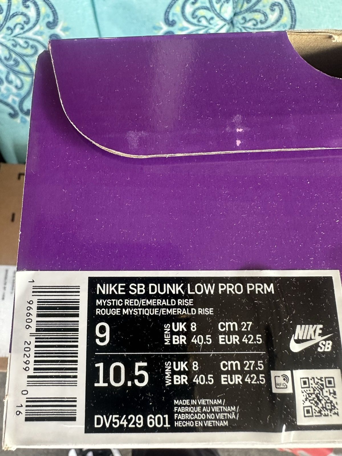 Nike SB Nike SB Dunk Low Pro PRM Mystic Red Rosewood Size US 9 / EU 42 - 7 Thumbnail