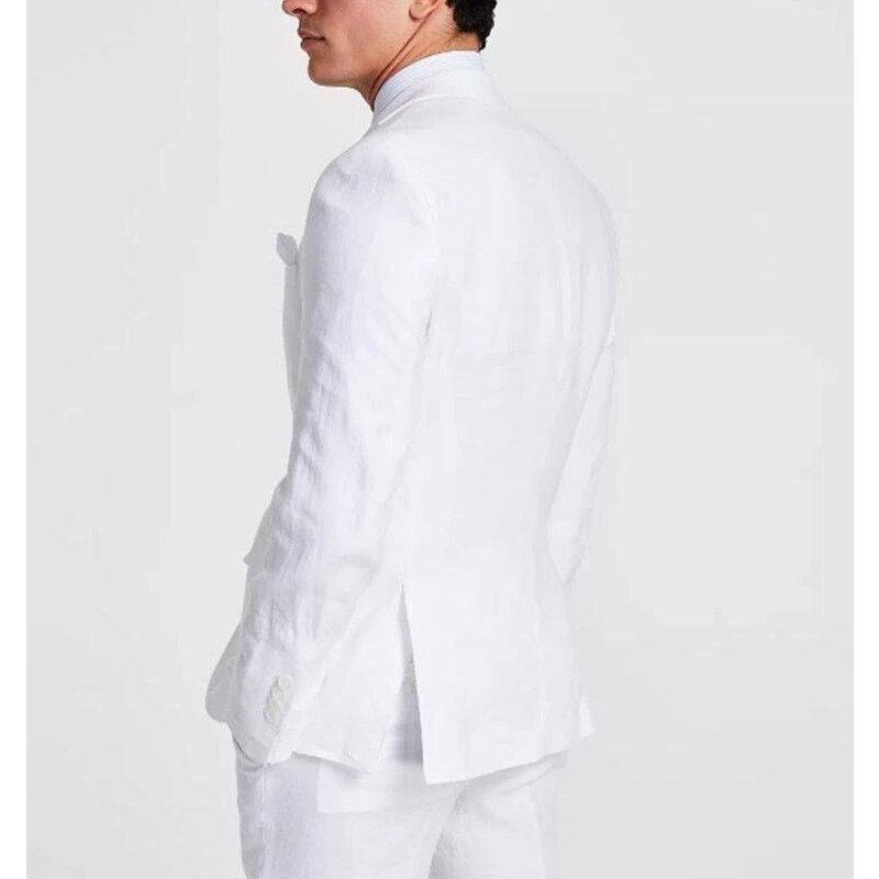 Bar III Bar III Men's White Textured Linen Slim-Fit Suit Jacket 42R Size 42R - 2 Thumbnail