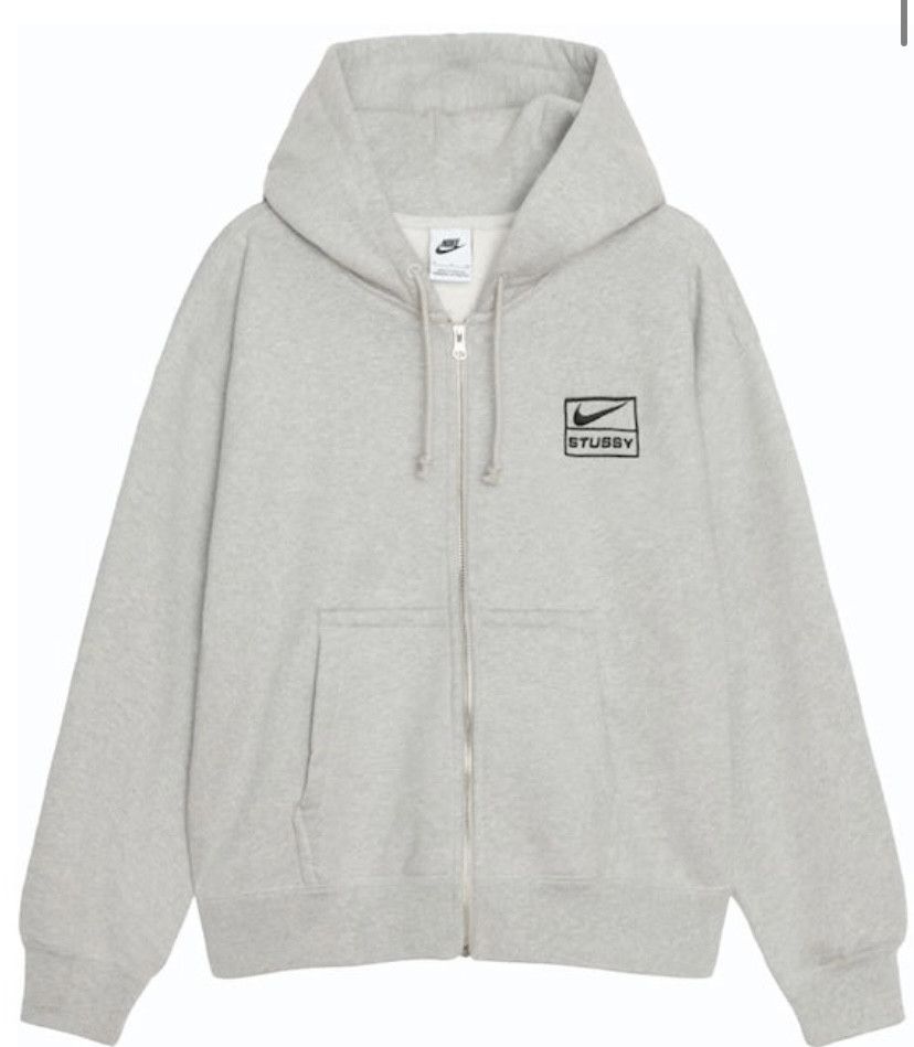 image of Nike Grey Zip Up Hoodie, Men's (Size Medium)