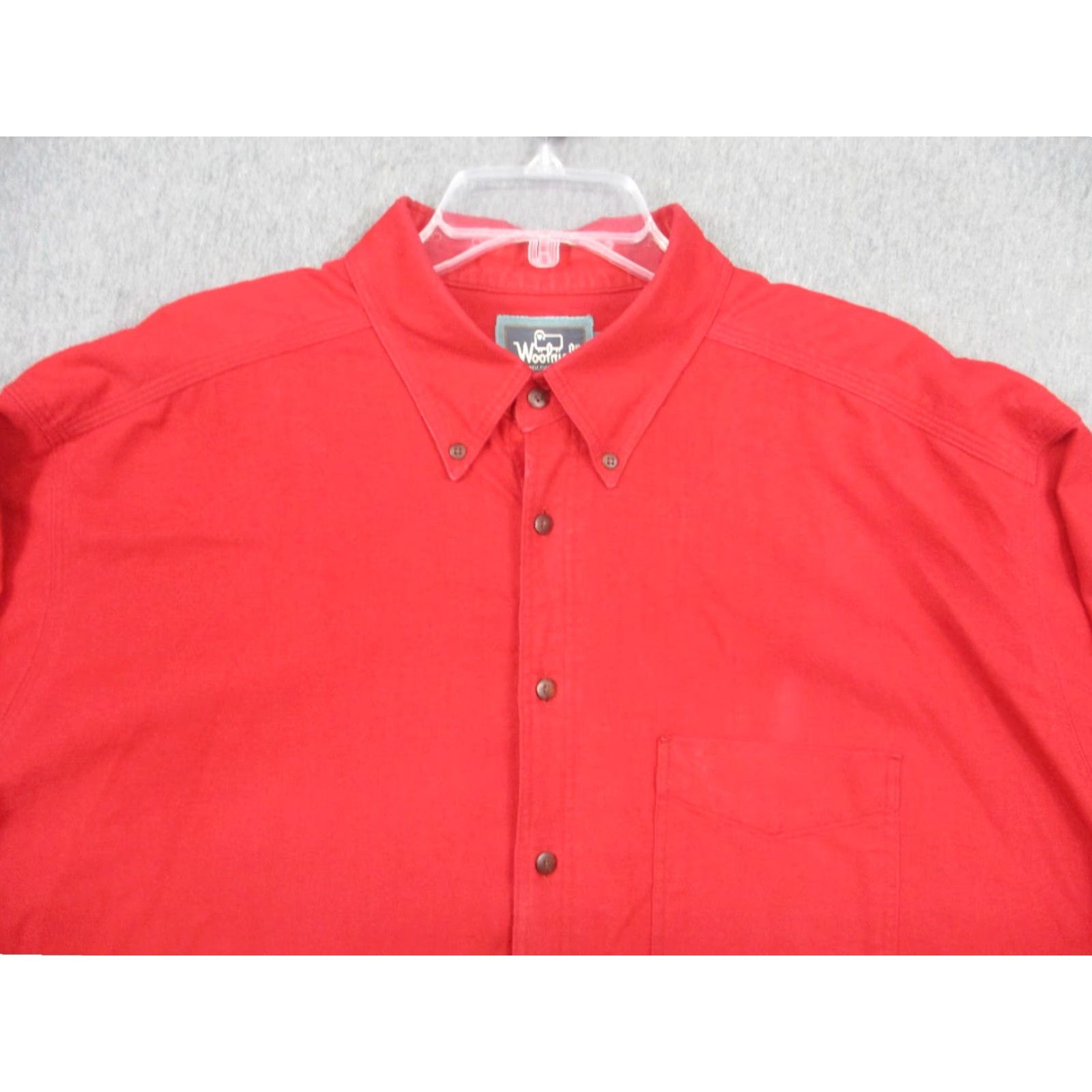 Vintage VINTAGE Woolrich Shirt Mens 2XL Red Long Sleeve 100% Cotton Made USA Button-Down Collar, Pocket, Solid, Button-Up, Utility: Classic 80s Size US XXL / EU 58 / 5 - 2 Thumbnail