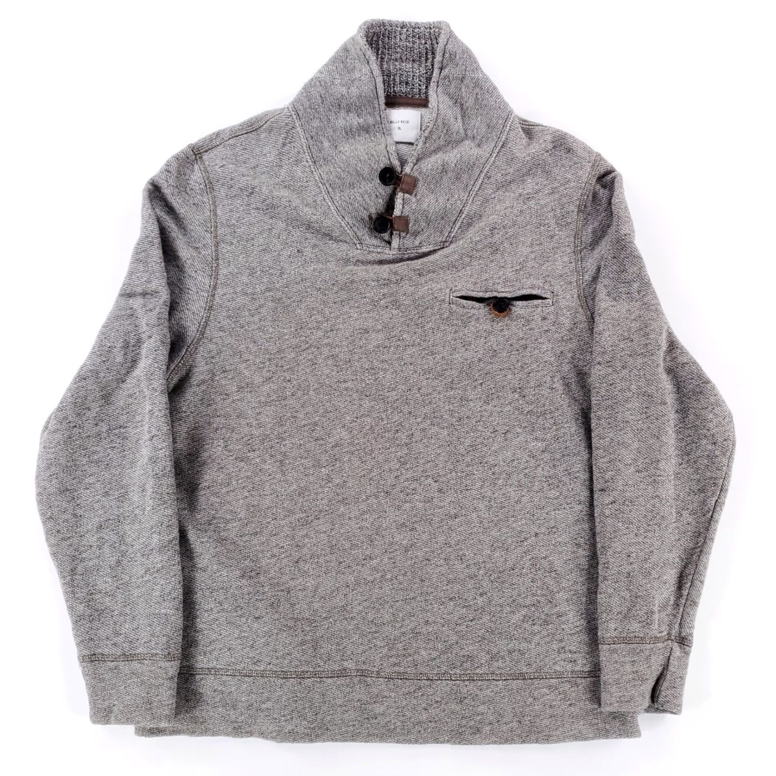 Billy Reid Billy Reid Sweatshirt Shawl Collar Pullover Long Sleeve Gray Mens XL Shirt Size US XL / EU 56 / 4 - 2 Thumbnail