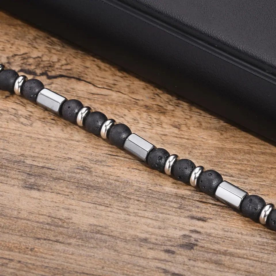 Jewelry × Vintage Natural Volcano Stone Necklace Black Gallstone Beaded Choker Size ONE SIZE - 5 Thumbnail