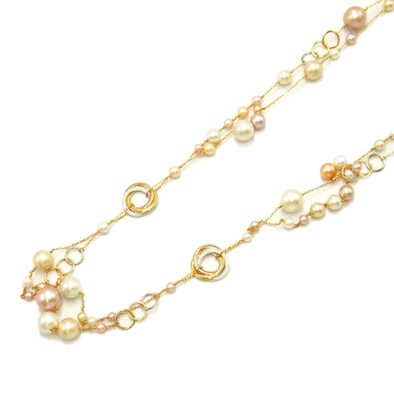 Cartier Cartier Trinity Pearl Diamond Necklace 750 Three Gold/Pearl Clear Size ONE SIZE - 1 Thumbnail