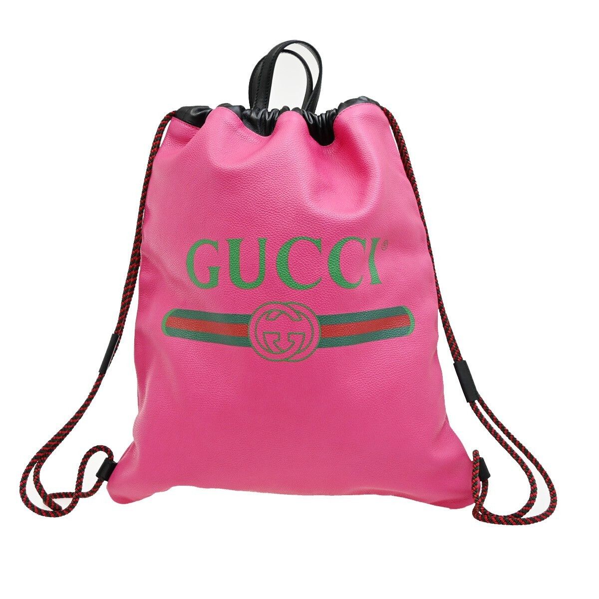 Gucci Gucci Logo Drawstring Backpack Printed Leather Size ONE SIZE - 1 Thumbnail