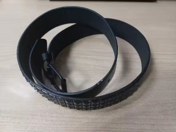 Japanese Brand Triple-Row Black Studded Punk Belt - 3.7cm Vegan Leather Size 32 - 3 Thumbnail