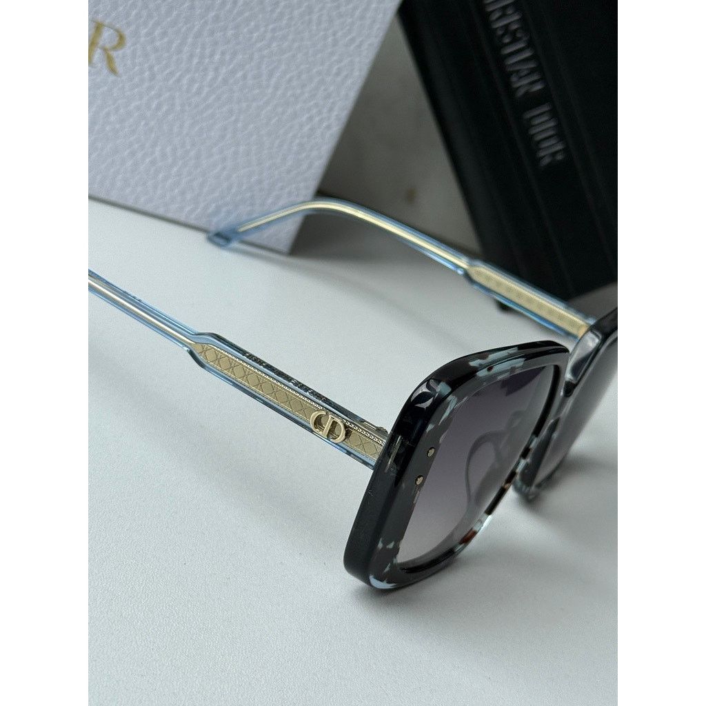 Dior NEW Dior DiorHighlight S3F Sunglasses in Havana Blue $490 Size ONE SIZE - 4 Thumbnail