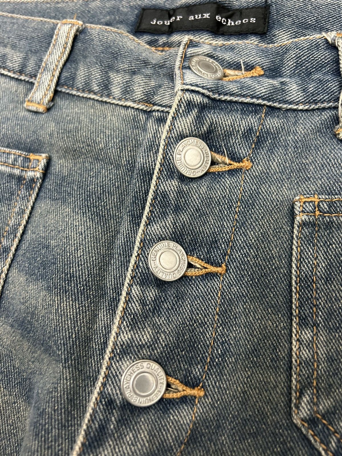 If Six Was Nine × Japanese Brand × Le Grande Bleu (L.G.B.) Vintage Jouer aux echecs Flare Jeans Size US 27 - 9 Thumbnail