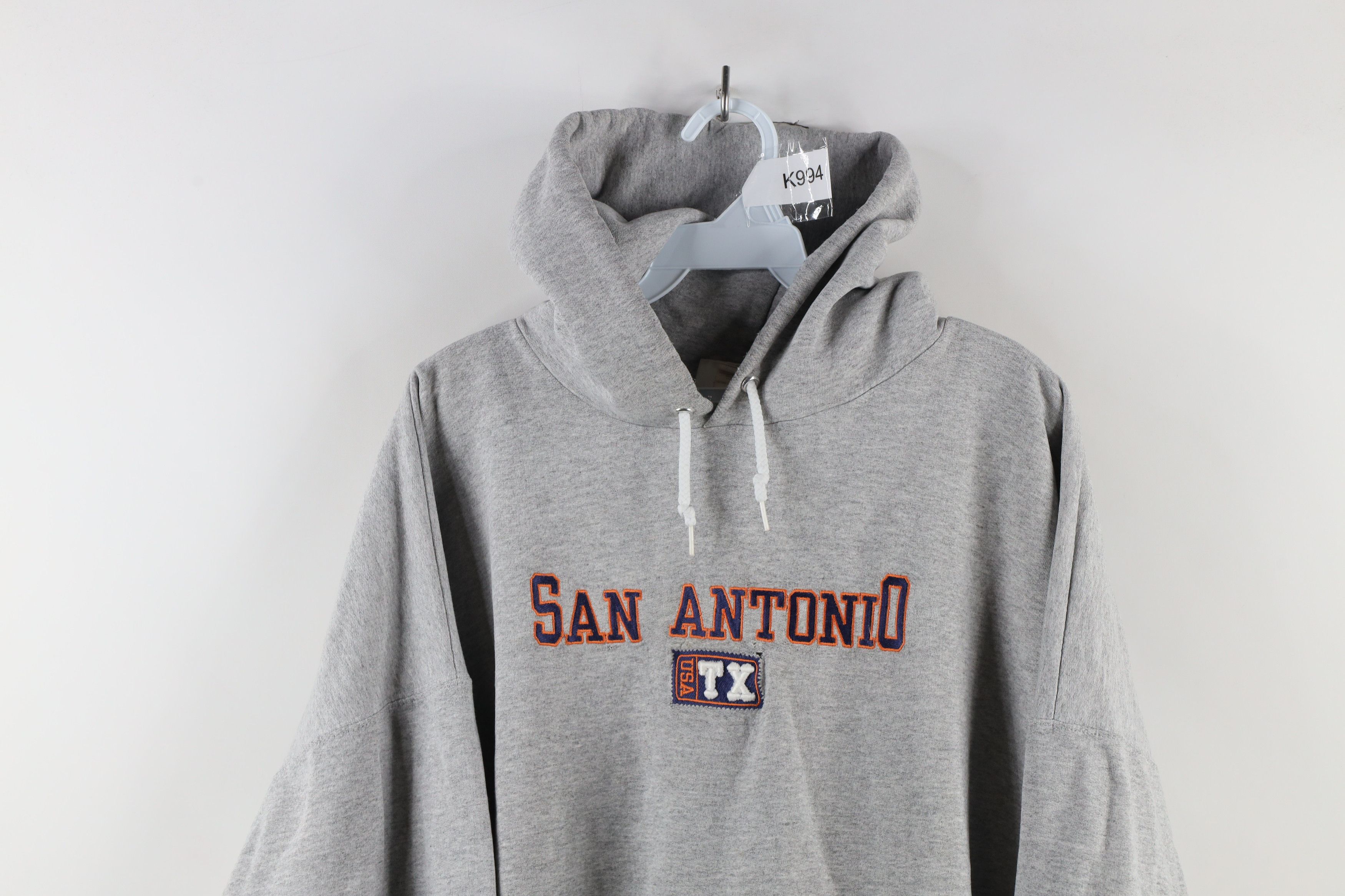 Vintage Vintage 90s Streetwear Spell Out San Antonio Texas Hoodie Size US XXL / EU 58 / 5 - 2 Thumbnail
