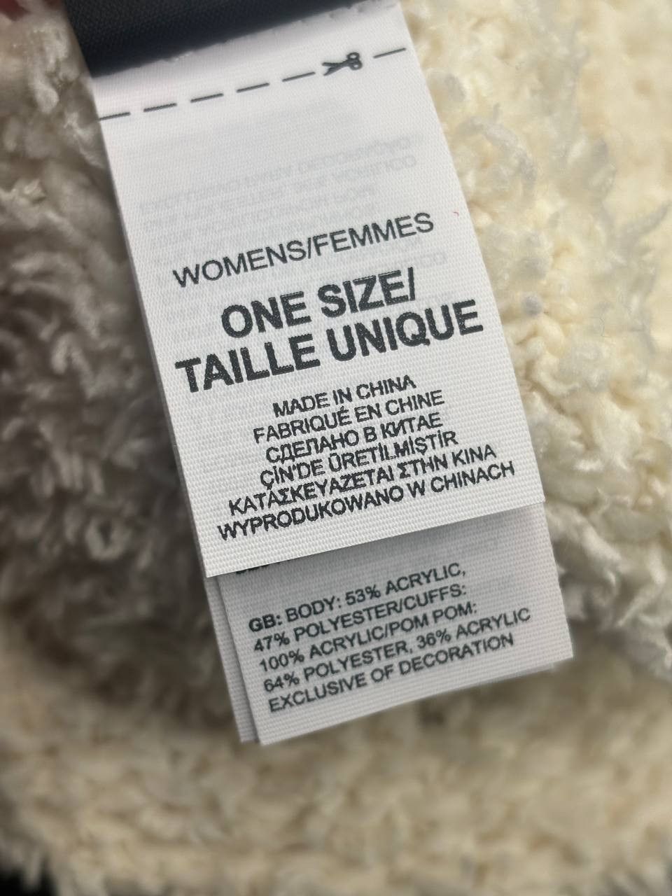 The North Face The North Face "Minna" Shaggy Cable Knit Beanie - Ivory Size ONE SIZE - 6 Thumbnail