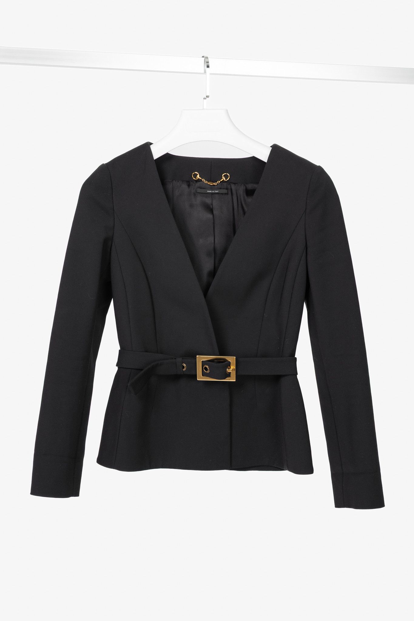 Gucci Gucci PF13 Black Cotton-Blend Belted Jacket Size XS / US 0-2 / IT 36-38 - 1 Thumbnail