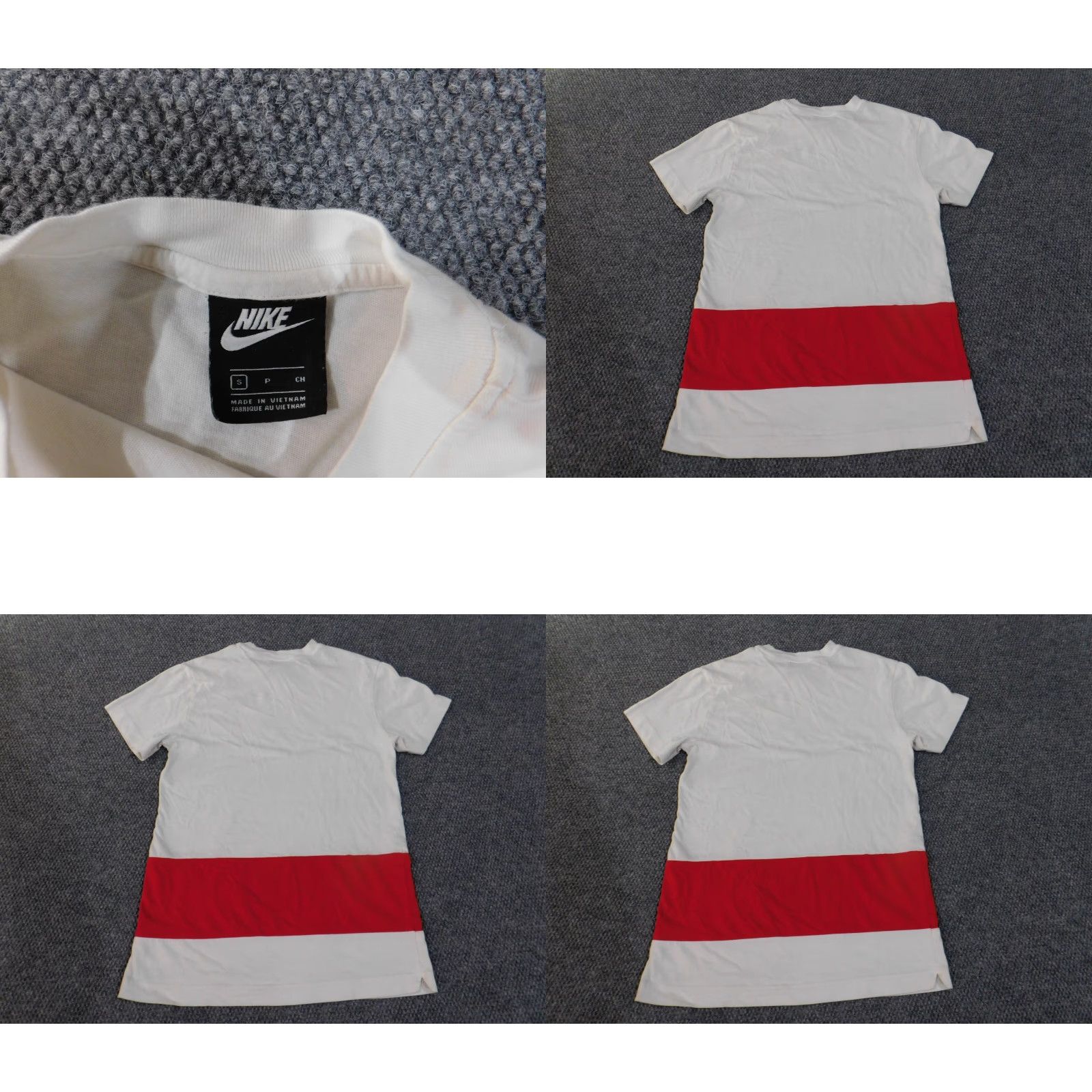Nike Nike Shirt Mens S Retro Striped White Red Logo Swoosh Graphic Crew Neck Short Sleeve USA Size US S / EU 44-46 / 1 - 8 Thumbnail