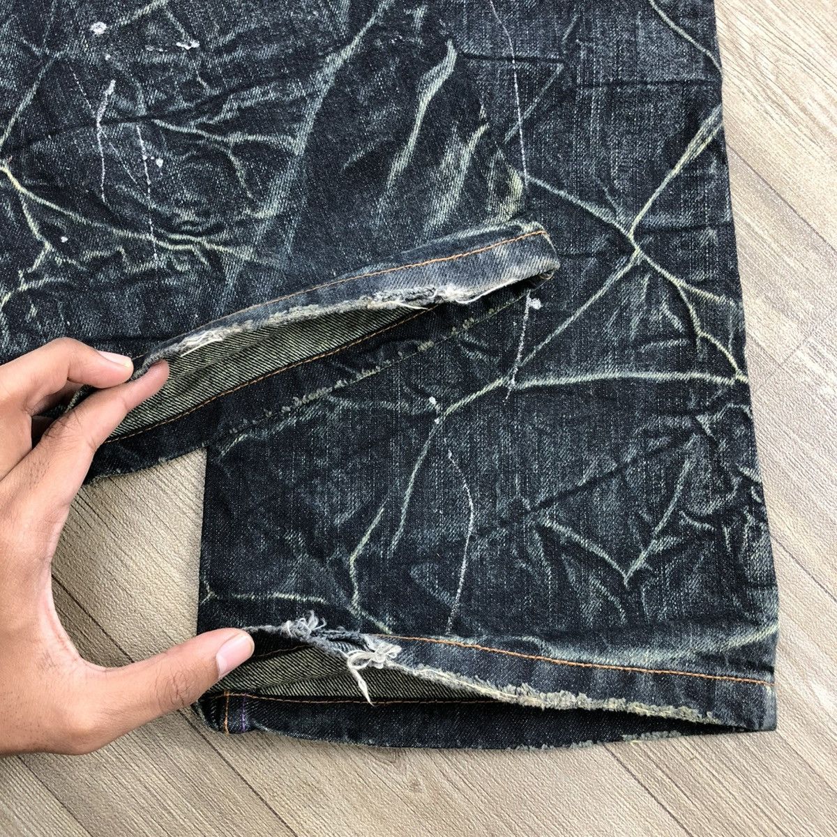 If Six Was Nine 2000s Nylaus Distressed Punk Bondage Bootcut Flared Jeans Size US 31 - 20 Thumbnail