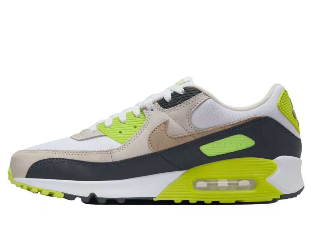 Nike Nike Air Max 90 - White/Khaki-Cyber Size US 10 / EU 43 - 4 Thumbnail