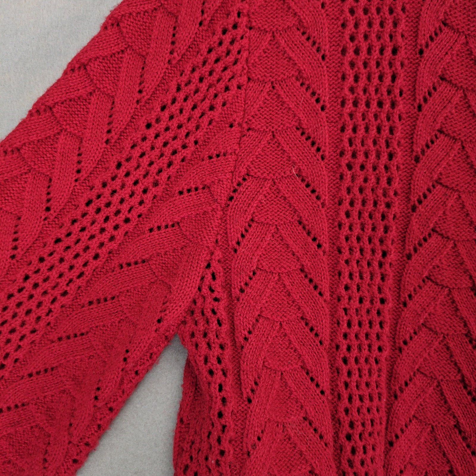 Vintage British Vogue Wintuk Red Cardigan Sweater, USA Women's S Size S / US 4 / IT 40 - 6 Thumbnail