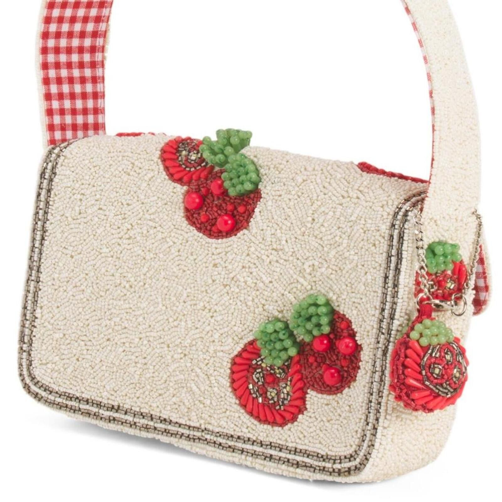 Marsell TikTok Viral Tomato Beaded Bag with Red Gingham Lining Size ONE SIZE - 5 Thumbnail