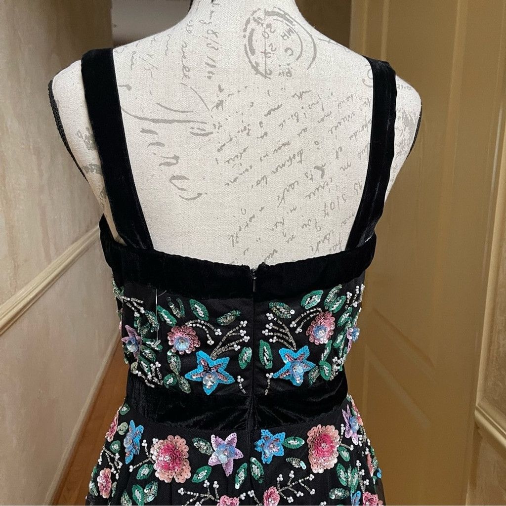 Mac Duggal Mac Duggal Sequin Floral Mesh Cocktail Dress Sz 6 Whimsigoth Size M / US 6-8 / IT 42-44 - 13 Thumbnail