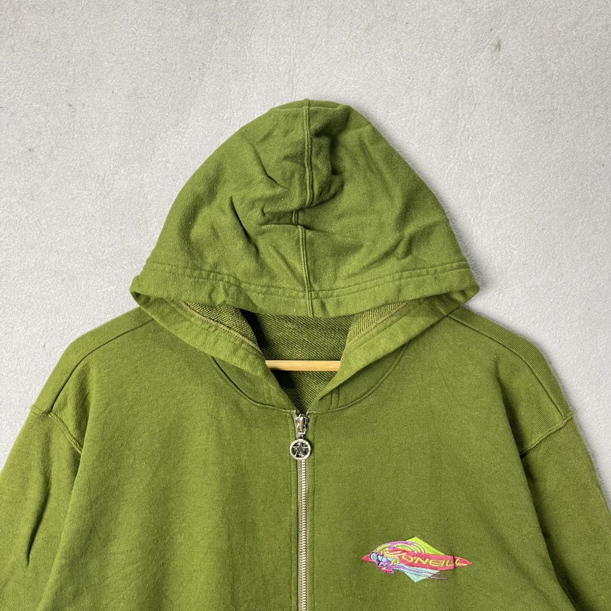 O'Neill 90s O’Neill Embroidered Logo Zip Hoodie Olive Green Size US L / EU 52-54 / 3 - 2 Thumbnail