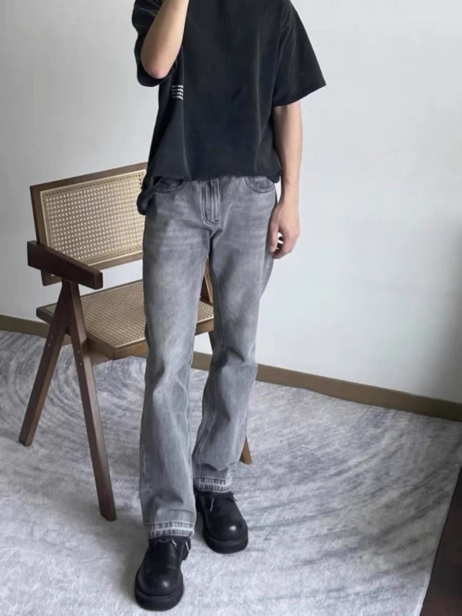 Japanese Brand Loose straight tube slightly flared gray jeans Size US 32 / EU 48 - 4 Thumbnail
