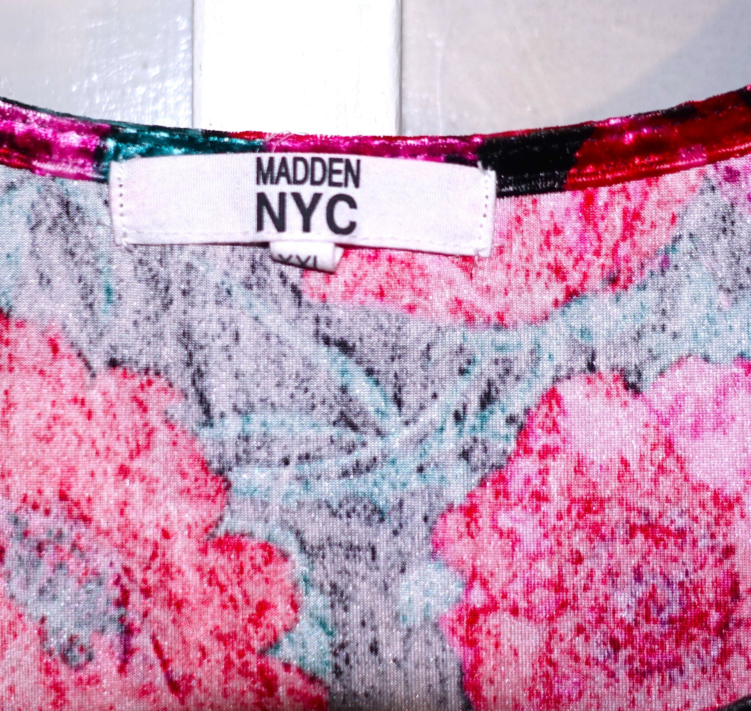 Madden NYC Madden NYC Red Floral Velvet Cropped Blouse XXL Size XXL / US 16-18 / IT 52-54 - 7 Thumbnail