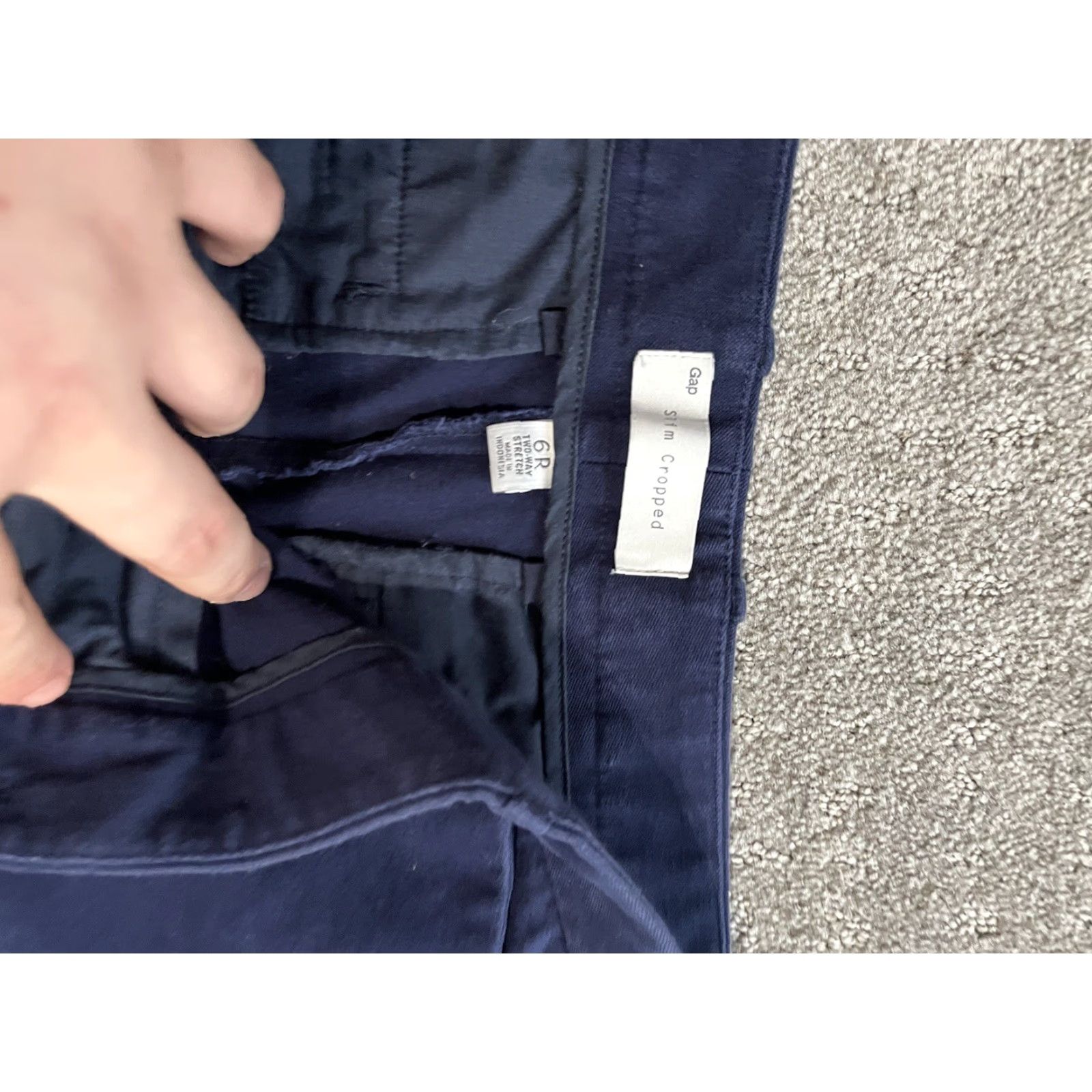 Gap Gap Slim Cropped Stretch Pants Women 32x24 Navy Blue Pockets Size 6R Size 28" / US 6 / IT 42 - 5 Thumbnail