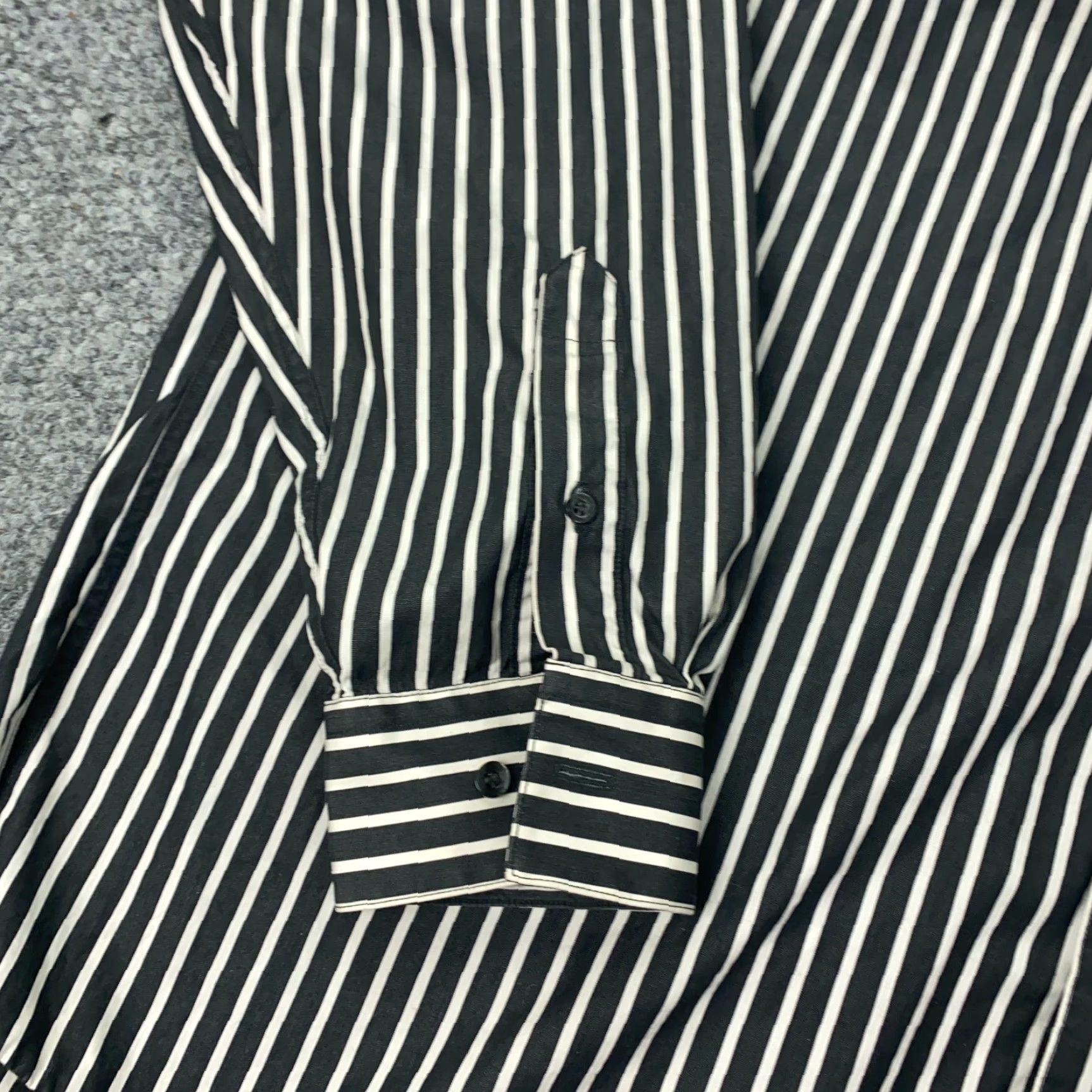 Lacoste Lacoste Mens Shirt 46 Dark Gray Striped Long Sleeve Pocket Button-Up Collared Shirt Adult Mens Size US XXL / EU 58 / 5 - 2 Thumbnail