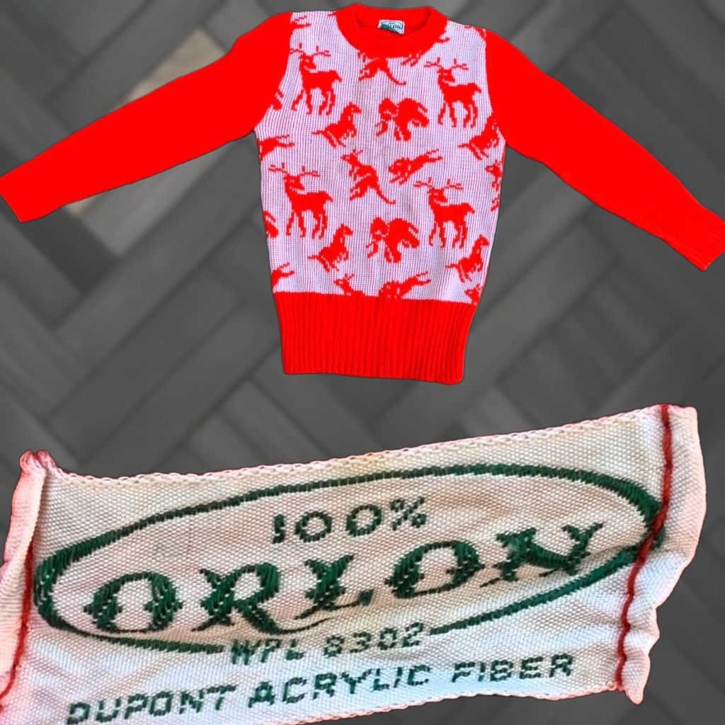 PONY VINTAGE Acrylic Knit Sweater Animals Deer Lion Elephant Horse Pony 60s Spuncraft Inc Sweater Women S Red Pullover KnIT Long Sleeve Knit Char/.. Size S / US 4 / IT 40 - 1 Thumbnail