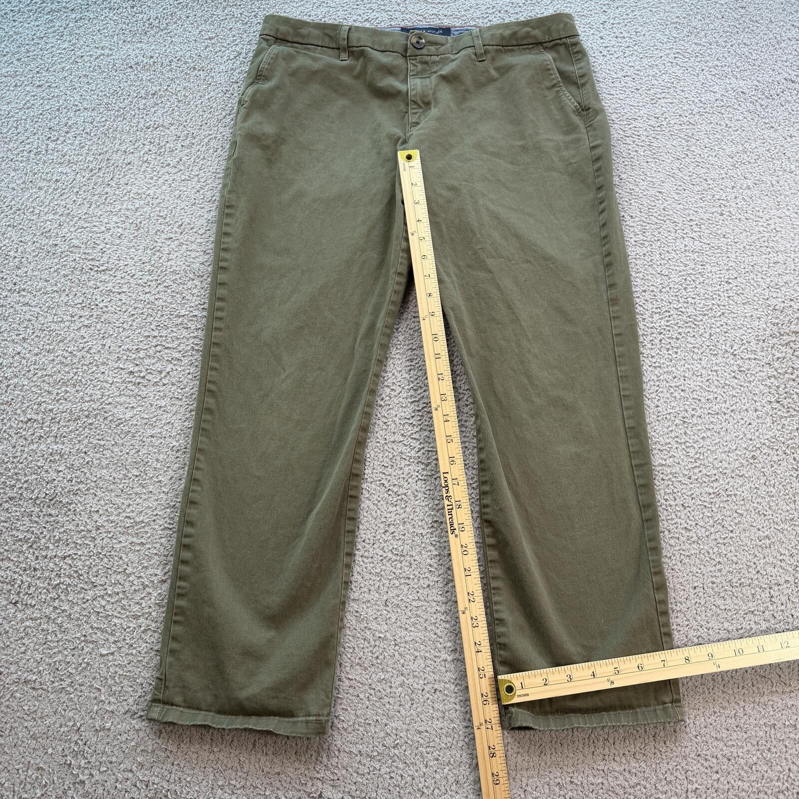 Tommy Hilfiger Women’s Tommy Hilfiger Green Stretch Chino Pants 14 Straight Size 36" / US 14 / IT 50 - 4 Thumbnail