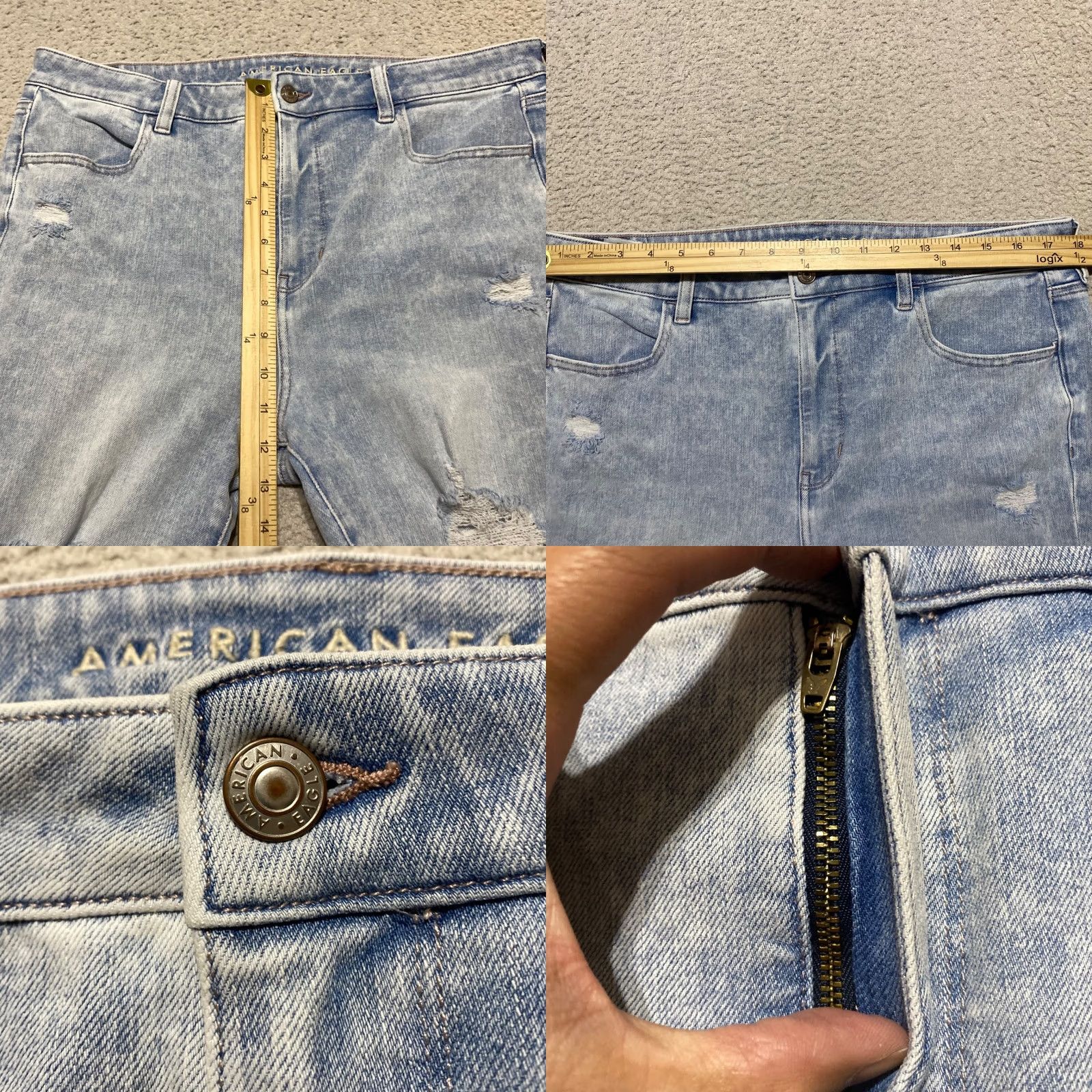 American Eagle Outfitters American Eagle Outfitters Jeans Womens 16 Blue Denim Medium Wash High Rise Jegging Distressed Stretch Size 38" / US 16 / IT 52 - 8 Thumbnail