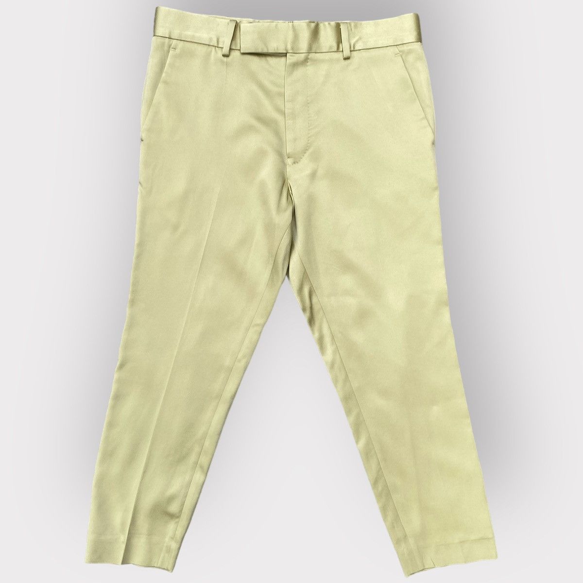 Haider Ackermann Haider Ackermann Shiny Yellow Cropped Pants Size US 34 / EU 50 - 1 Thumbnail