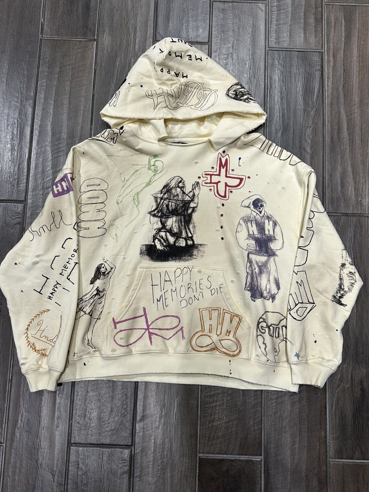 HMDD HMDD SKETCH HOODIE Cream Size US L / EU 52-54 / 3 - 1 Thumbnail